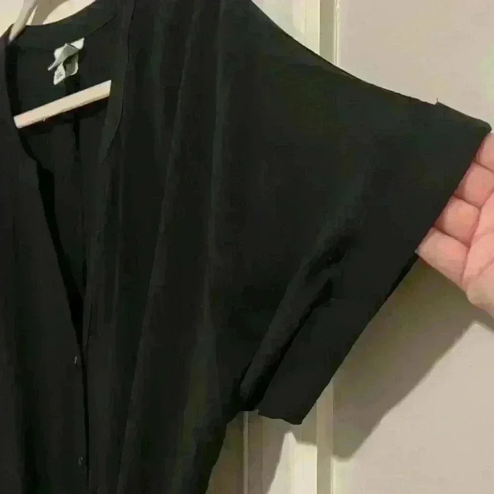 Ava & Viv size X black dress button down w tie like new condition - Picture 5 of 8